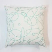 Abstract circles embroidered cushion cover